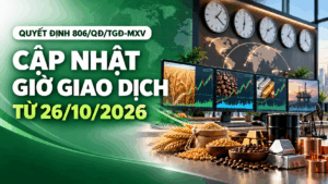 MXV thay đổi thời gian giao dịch hợp đồng kỳ hạn và quyền chọn từ ngày 26/10/2026